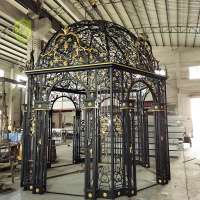 Metal wedding decorative european large outdoor green wrought iron gazebo