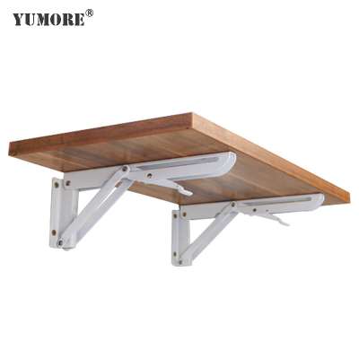 Wholesale wooden designs iron  brass removable concealed hidden floating wall folding white shelf  bracket