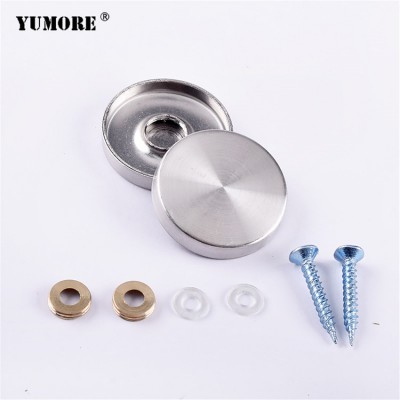 Hardware stainless steel satin or polished screw covers decorative bathroom mirror covers