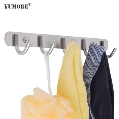 Wholesale home decorative stainless steel towel coat row hook for cloth